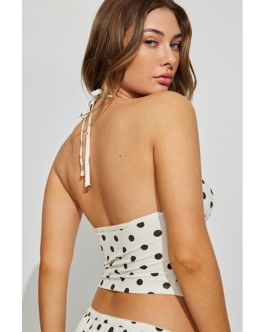 Garage Brown Mini Ribbed Halter Cami Top
