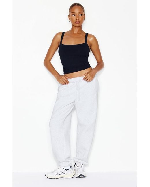Garage Blue Open Neck Ribbed Cami Top