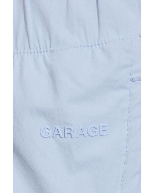 Garage White Nylon Dolphin Shorts