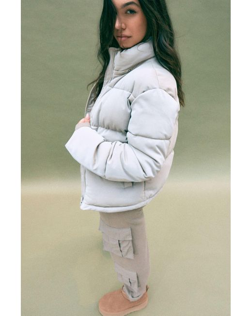 Garage Perfect Liquid Puffer Jacket in Gray Lyst