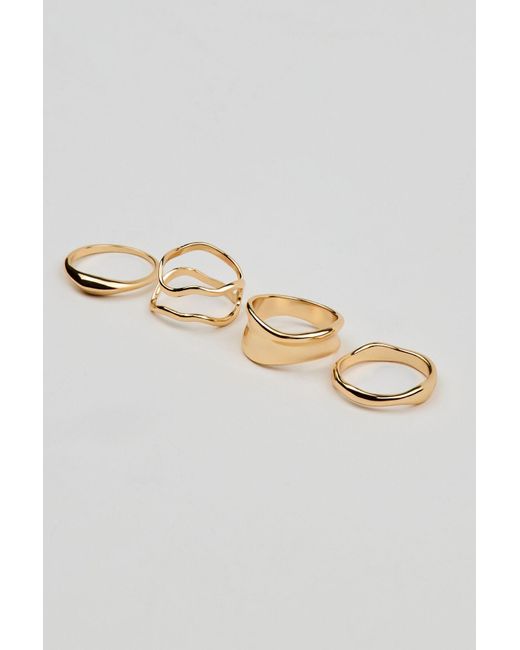 Garage Natural Set Of 4 Wavy Minimal Rings