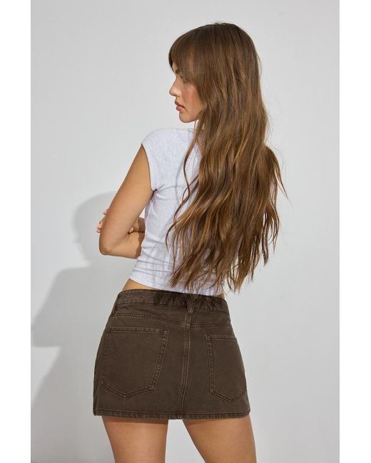 Garage Brown Twill Micro Skort