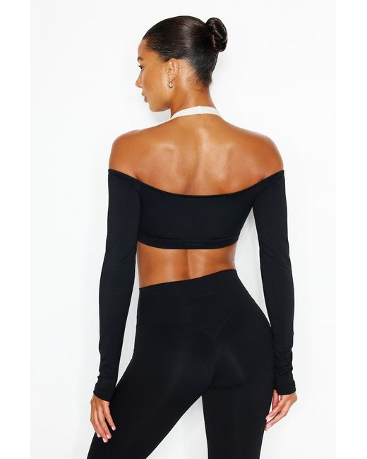 Garage Black Active Double Layer Micro Top