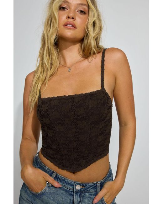 Garage Black Lace Bustier Top