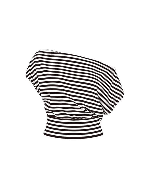Garage White Stretchterry Off Shoulder Top