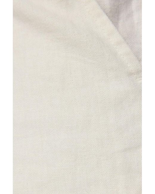 Garage White Clean Linen Mini Shorts