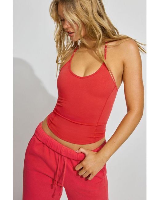 Garage Red Softactive T-Back Tank Top