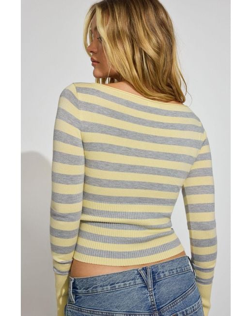 Garage Multicolor Fitted Boatneck Sweater