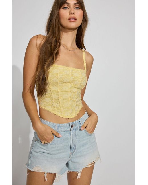 Garage Multicolor Lace Bustier Top
