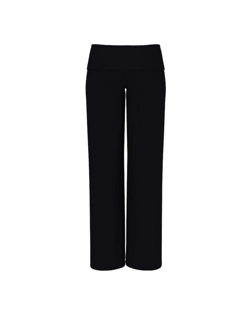 Garage Black Modal Foldover Pants