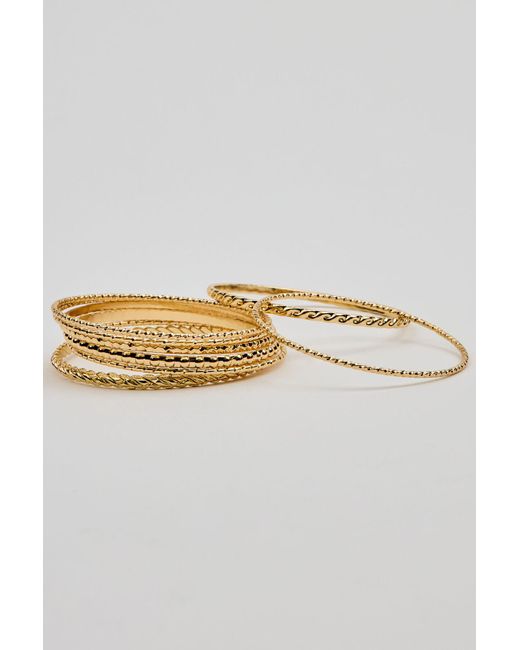 Garage Natural Set Of 11 Textured Bangles