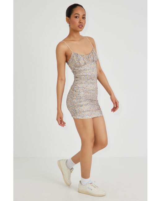 Garage Rachel Ruched Mini Dress in White Lyst