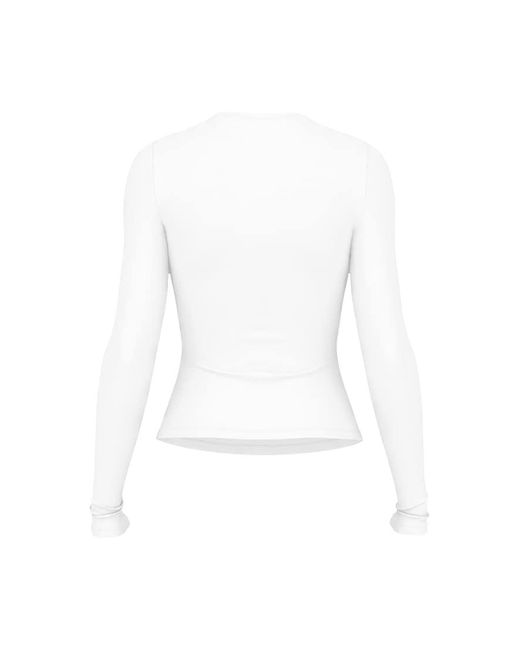 Garage White Baretouch Crewneck Long Sleeve Top