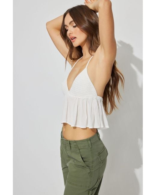Garage Multicolor Crochet Halter Top