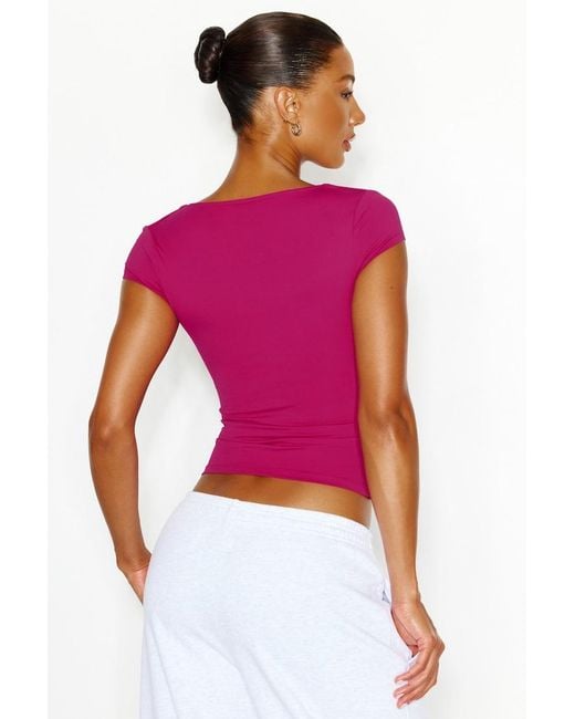 Garage Red Sleek Underbust T-Shirt