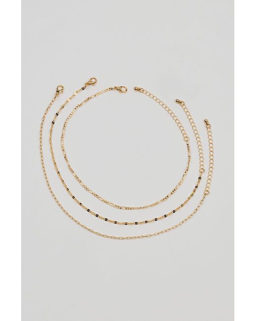 Garage Yellow Set Of 3 Delicate Anklets