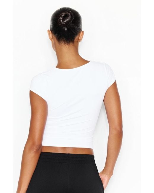Garage Blue Sleek Plunge T-Shirt