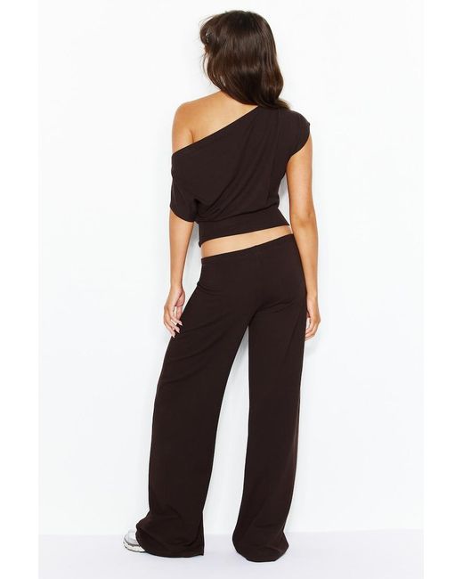 Garage Black Stretchterry Wide Leg Pants