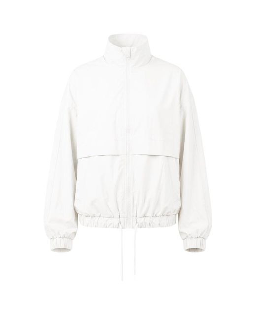 Garage White Long Windbreaker
