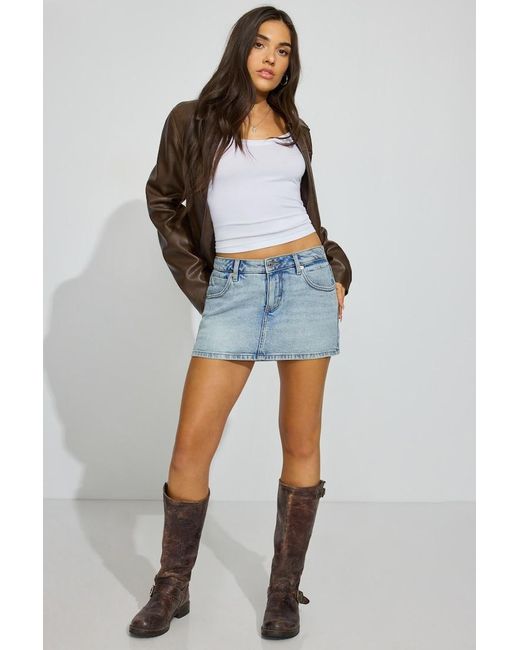 Garage Blue Denim Micro Skort