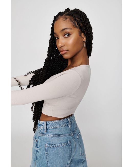 Garage Long Sleeve Tee With Underbust Seaming in Gray | Lyst