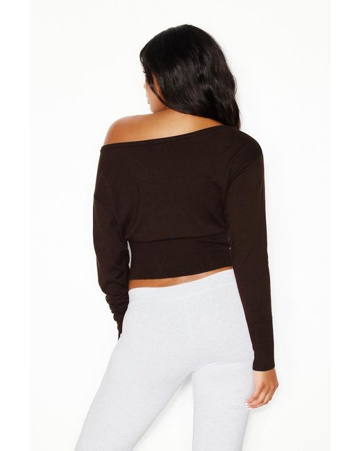 Garage Black Off Shoulder Reset Long Sleeve Top