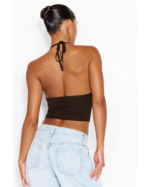 Garage Blue Combo Stitch Halter Top