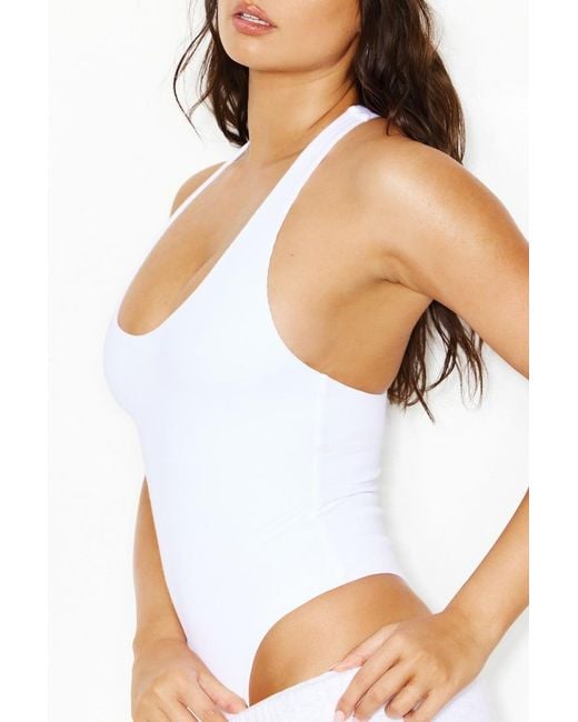 Garage White Snatchrib Racerback Bodysuit