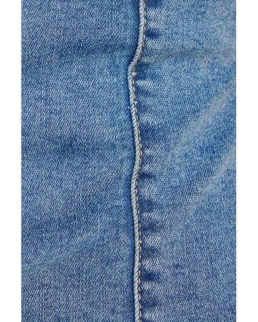 Garage Denim Straight Halter Dress in Blue | Lyst