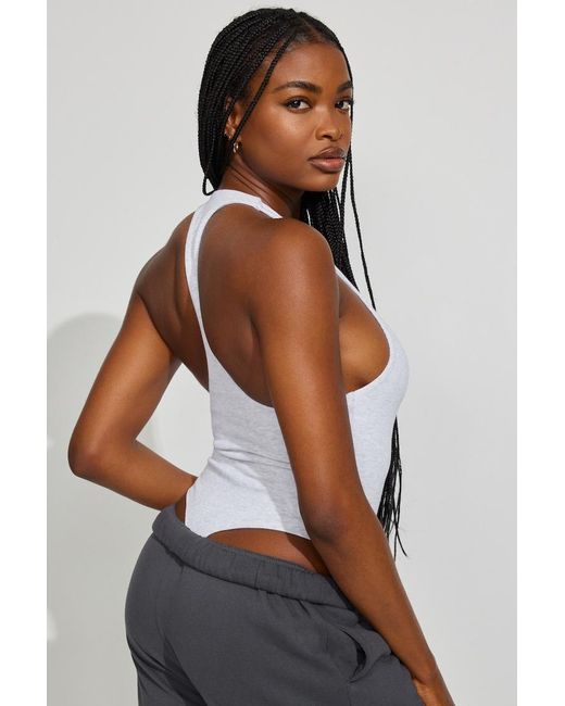 Garage White Snatchrib Racerback Bodysuit