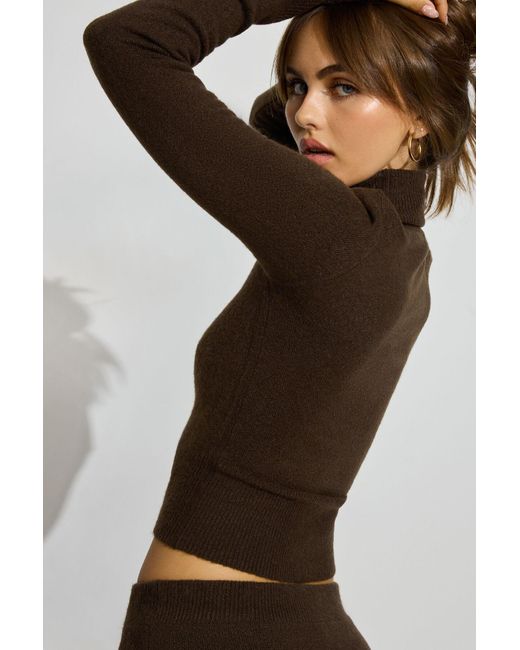 Garage Black Long Sleeve Spongy Fitted Turtleneck