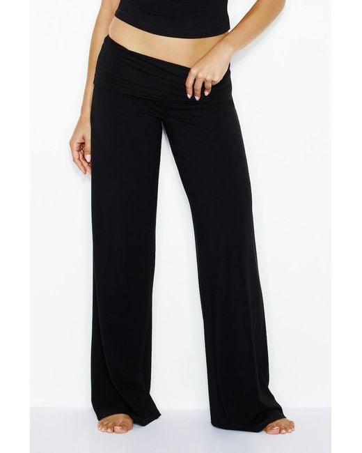 Garage Black Modal Foldover Pants
