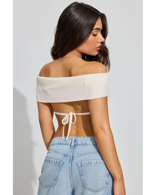Garage Multicolor Off Shoulder Open Back Top