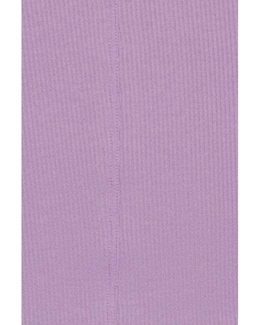 Garage Purple Snatchrib Cropped Crewneck T-Shirt
