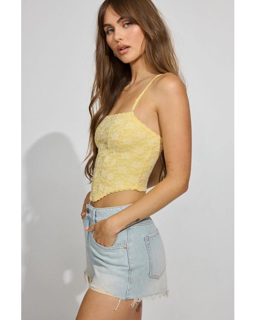 Garage Multicolor Lace Bustier Top