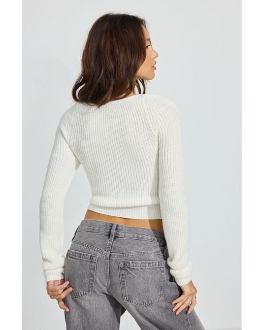 Garage White Supersoft Crop Sweater