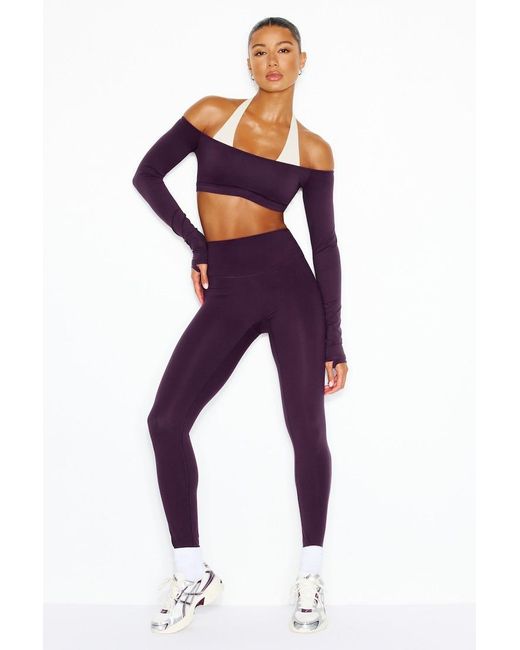 Garage Purple Active Double Layer Micro Top