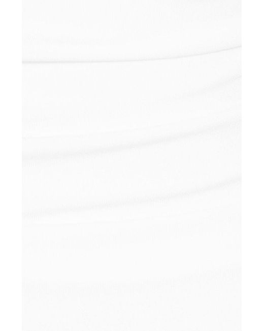 Garage White Ruched Pixie Halter Top
