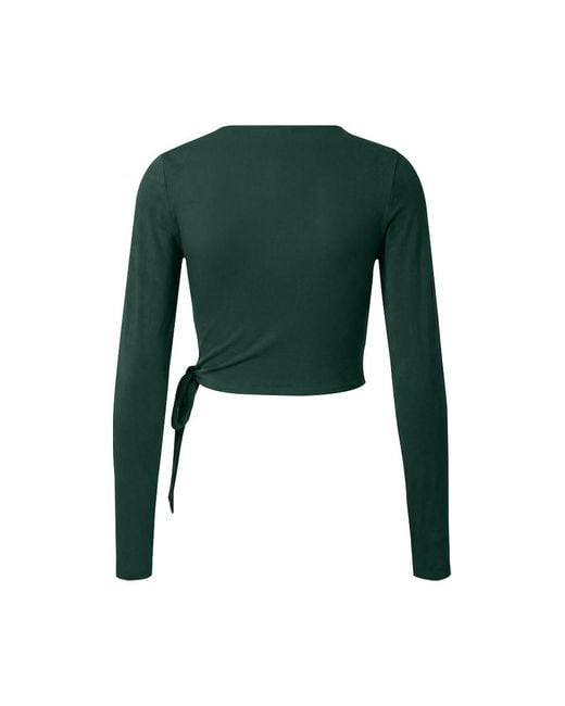 Garage Green Smooth Long Sleeve Wrap Top