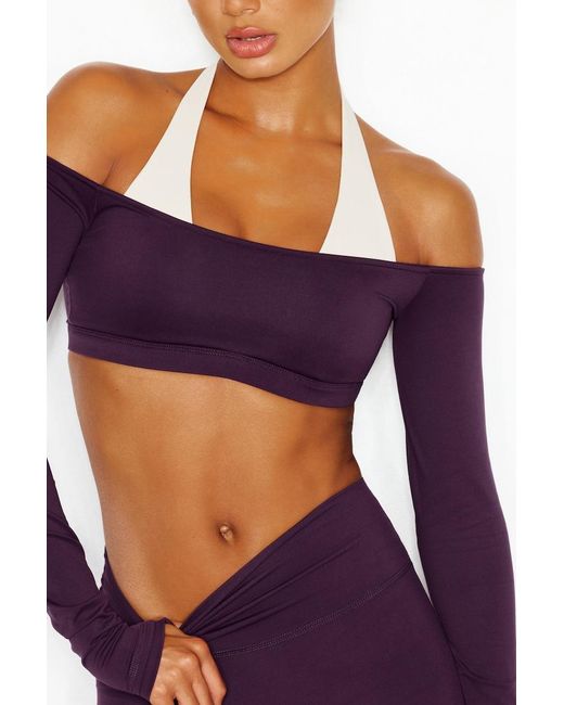 Garage Purple Active Double Layer Micro Top