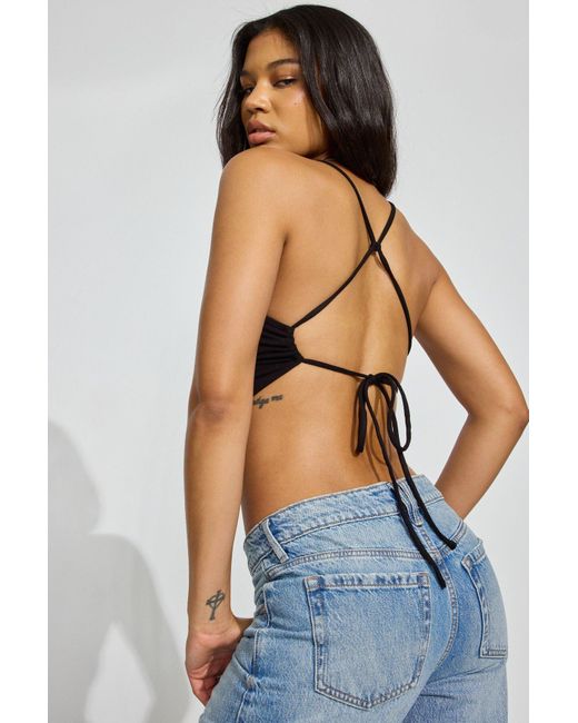 Garage Black Cowl Strappy Back Top