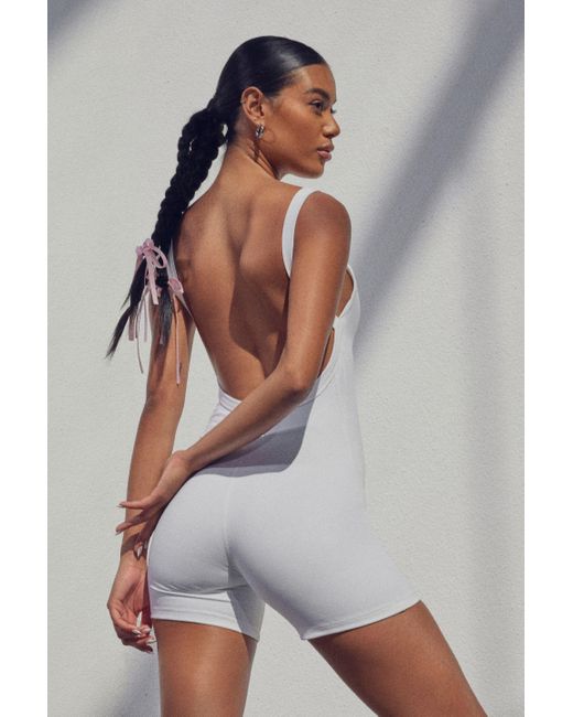 Garage White Ally Low Back Active Romper