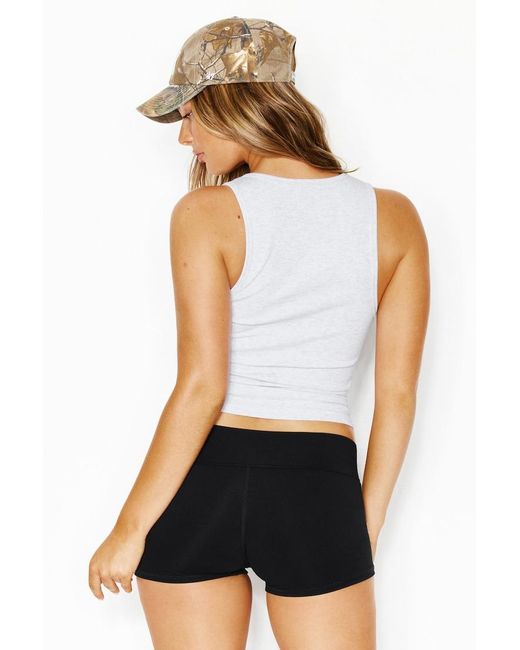 Garage White Snatchrib Notch Tank Top