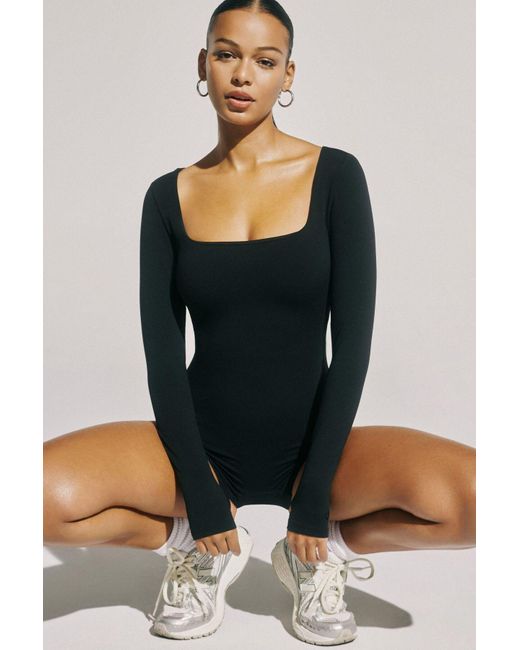 Garage Black Softactive Square Neck Romper