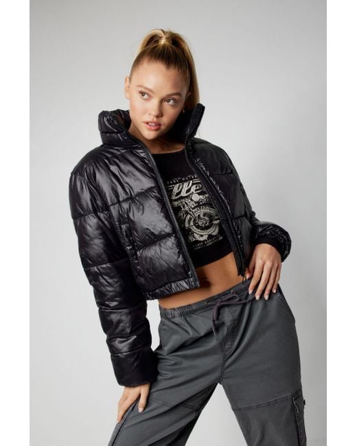 Garage Black Mini Puffer Jacket