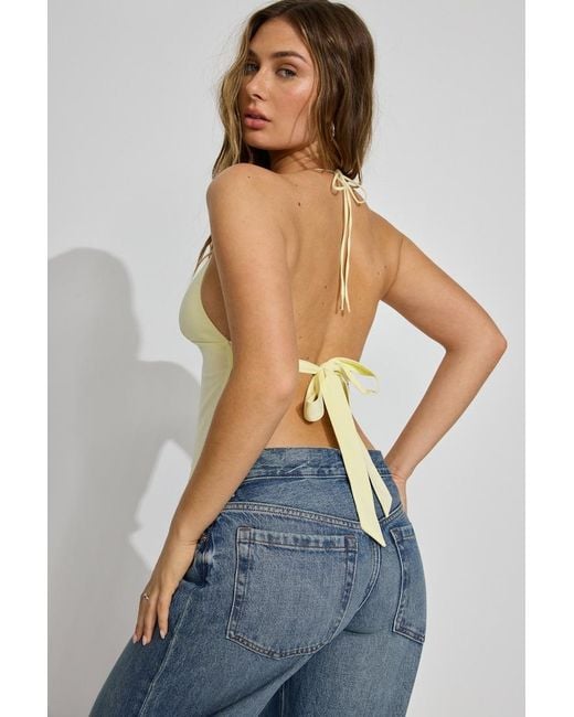 Garage Blue Celine Tie Back Apron Top