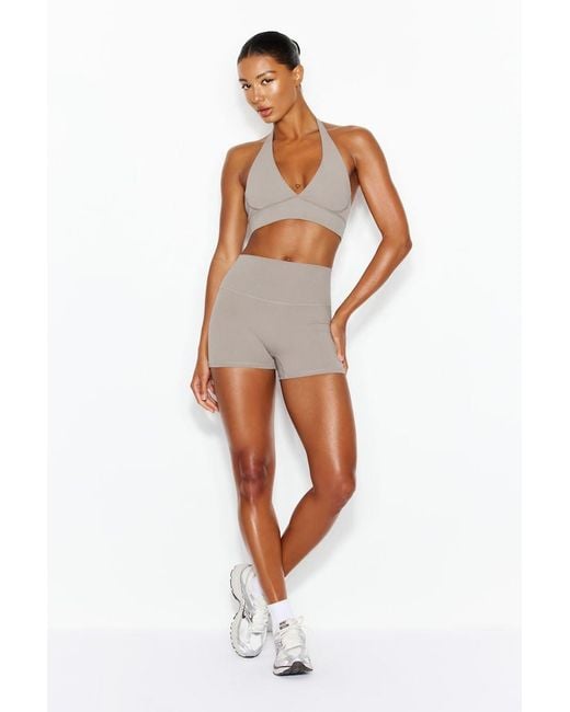Garage White Active Plunge Halter Bra