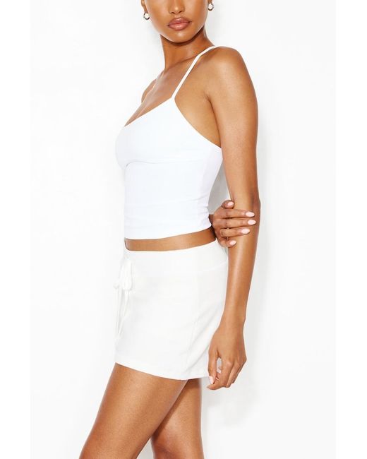 Garage White Stretchterry Micro Skort