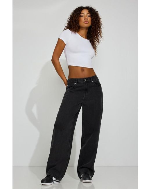 Garage Black Low Rise Baggy Jeans