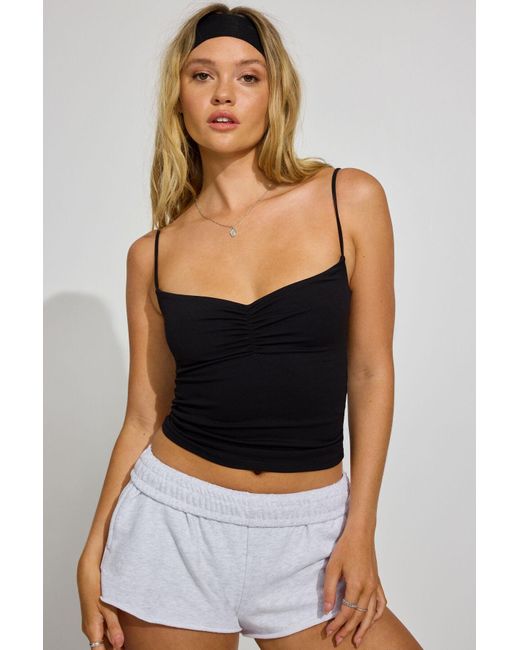 Garage Black Ruched Sweetheart Cami Top